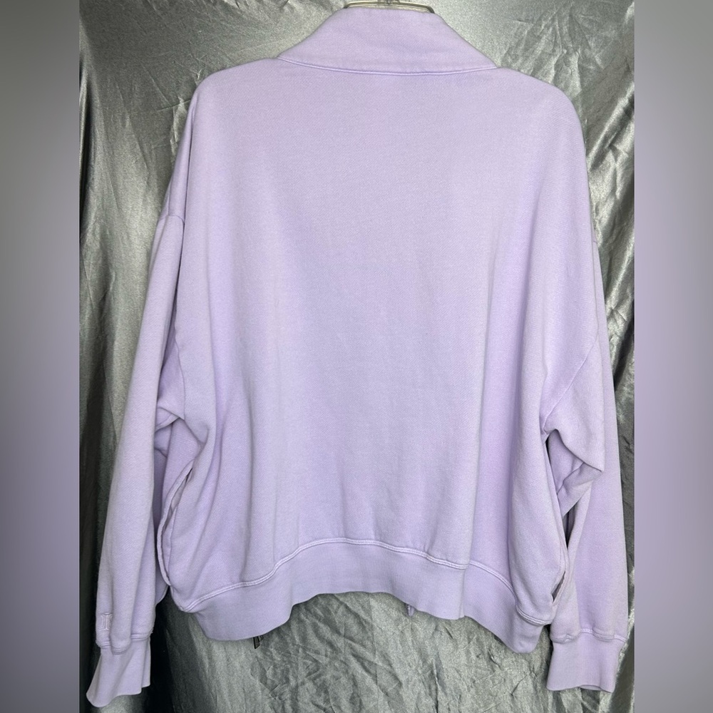 PINK Victoria's Secret NWTs Campus Fleece Pastel Lilac Zip-Up Hoodie Size L - Picture 2 of 7